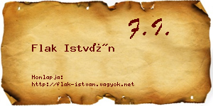 Flak István névjegykártya